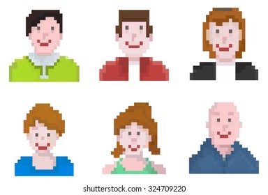 Pixel Art User Icons Stock Vector (Royalty Free) 324709220