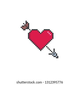 Pixel art Valentine day vector icon set. Sign for web, mobile design and 8 bit games.
Vector illustration. Valentine day, love, wedding symbol.