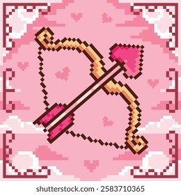 Pixel art valentine's vector illustrations