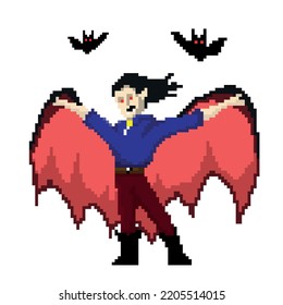 pixel art Vampire. Vector illustration