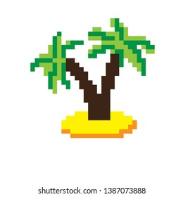 pixel art vector coconut tree