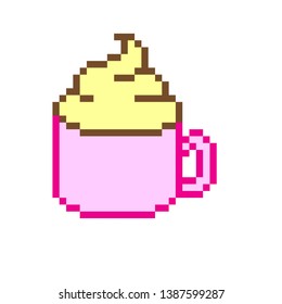 pixel art vector coffee cup