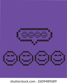 Pixel art vector collection of heart emoji icons in retro 8-bit style