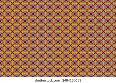 Pixel-Vektorgrafik-Stoff Marokko, geometrisches ethnisches Muster nahtlos, Pixel-Muster-Kunst-Bildschirmhintergrund-Hintergrund, Design für Stoff, Vorhang, Teppich, Geometrie nahtlose Muster-Kunst-Illustration