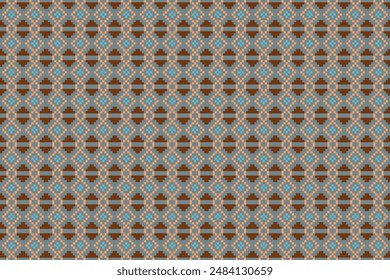 Vector de arte de píxeles Tela Marruecos, patrón étnico geométrico sin fisuras, Fondo de pantalla de arte de patrón de píxeles Fondo, Diseño para tela, cortina, alfombra, ilustración de arte de patrón sin fisuras de geometría