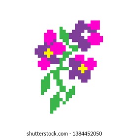 pixel art vector flower beautiful