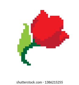 pixel art vector flower tulip