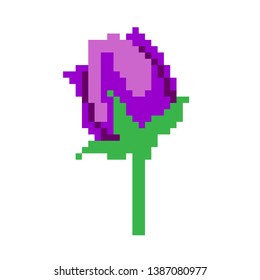pixel art vector folwer tulip