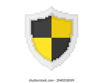 Ilustración vectorial de arte de píxeles del icono de escudo digital. Spam, phishing y protección de la seguridad en Internet.