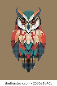 PIXEL ART VECTOR IMAGE OF Owl