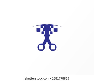 pixel art vector logo design template