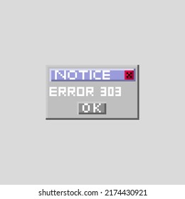 Vektor Stok Pixel Art Vector Notice Error (Tanpa Royalti) 2174430921 ...