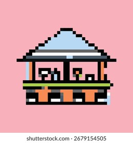 Pixel Vector de arte temático de verano con playa, sol y actividades divertidas Elementos