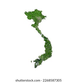 Pixel art Vietnam Physical Map
