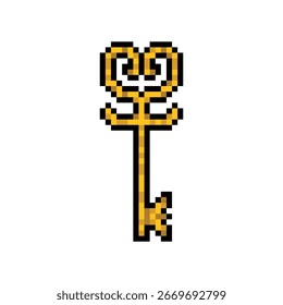 Pixel art vintage elemento clave diseño de objetos
