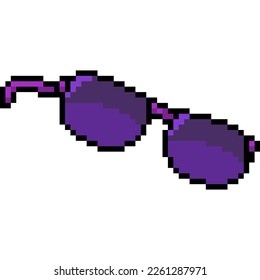 pixel art of violet fashion sunglasses