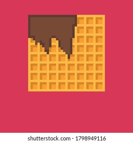 Pixel Art Waffle with Chocolate