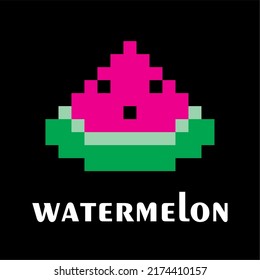 Pixel art of watermelon fruit for game items
