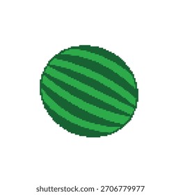 Pixel Art Watermelon Slice Cute 8-Bit Fruit Illustration para el verano o el diseño de los niños.
