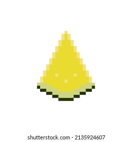 Pixel art with watermelon. Vector illustration on a white background.
