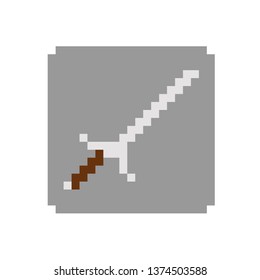 Pixel art weapon brown and gray