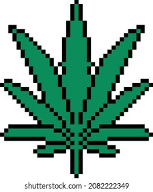 Pixel art of weed minimalistic