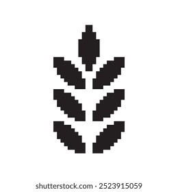 pixel art wheat icon vector