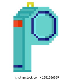 Pixel Art Whistle Color Blue