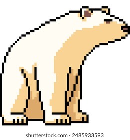 pixel arte del oso blanco se sienta aislado fondo