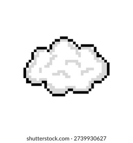 Pixel art white cloud graphic clipart