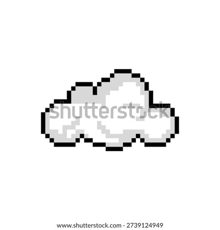 Pixel art white cloud graphic design