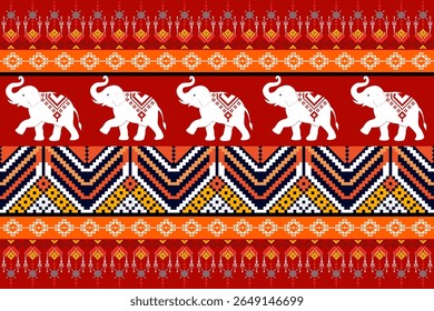 Pixel art of white elephants with traditional Thai motifs. Perfect for textile design, cultural projects, and digital artwork inspired by Thai heritage.
ที่