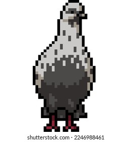 pixel art of white pigeon stand