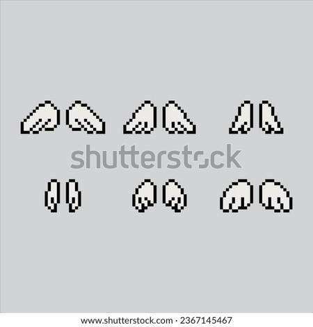 Pixel art Wings animation. Pixelated wings Frame. wings frame animation weapon icons background pixelated
for the pixel art game and icon for website and video game. old school retro.