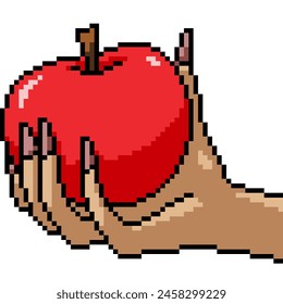 Pixel-Kunst der Hexenhand Apfel isolierter Hintergrund