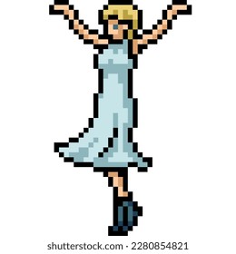 pixel art of woman dress dance