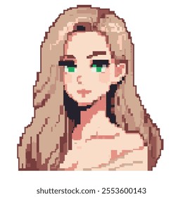 Pixel art woman game portrait