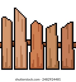 pixel art of wood fence loop isolated background