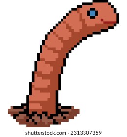 pixel art of worm dig hole