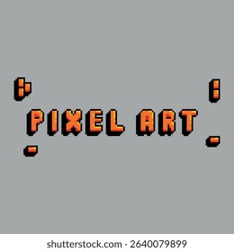 Pixel art written with block letters