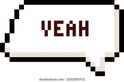 Pixel Art Sim Speech Bubble Vetor Ilustração