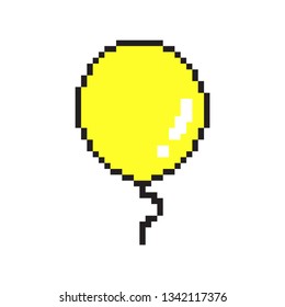 pixel art yellow balloons