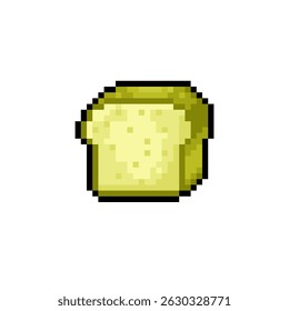 Pixel art yellow bread. pixel art food
