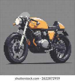 pixel art bicicleta amarela café racer