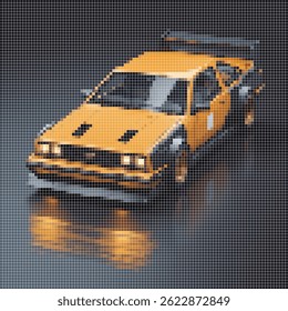 pixel art yellow car racer