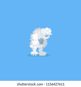 Pixel art yeti character.8bit character.