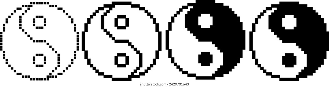 pixel art yin yang symbol