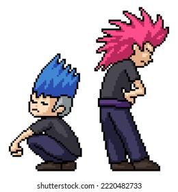 pixel art of young punk thug