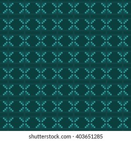 Pixel art zig zag tribal ethnic vector seamless pattern. Geometric squares background.