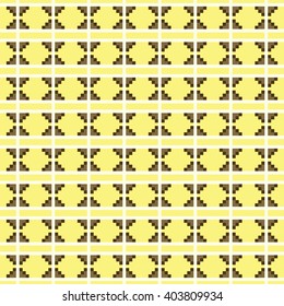 Pixel art zig zag tribal ethnic vector seamless pattern. Geometric squares background.